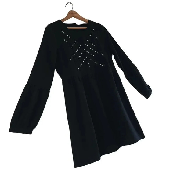 New Twelfth Street By Cynthia Vincent Shift Dress Small Black Embroidered - Picture 8 of 11